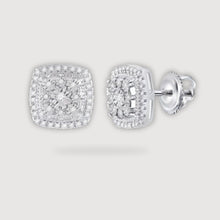  1/5CTW Round Diamond Fashion Halo Stud Earrings - 10K White Gold