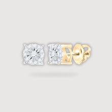  1/5CTW Round Diamond Halo Stud Earrings - 10K Yellow Gold