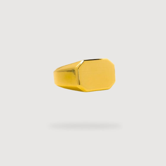 Octagon Signet Ring in Solid GoldOctagon Signet Ring in solid gold. Sleek, bold, and polished design, perfect for fans of gold rings, mens rings, and timeless solid gold rings.