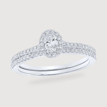  0.5CTW Oval Diamond Wedding Ring Set - 14k Gold