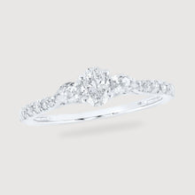  5/8CTW Oval Diamond 3- Stone Bridal Wedding Engagement Ring- 14K White Gold