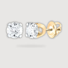  1/2CTW Unisex Diamond Solitaire Stud Earrings - 14k Yellow Gold