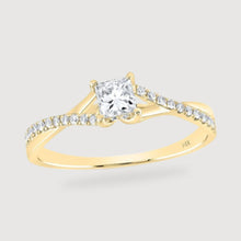  1/2CTW Princess Diamond Solitaire Bridal Wedding Engagement Ring - 14K Yellow Gold