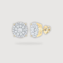  5/8CTW Round Diamond Cluster Stud Earrings - 14K Yellow Gold