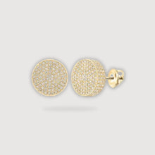  7/8CTW Round Diamond 3D Circle Earrings - 10K Yellow Gold