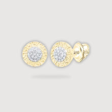  1/5CTW Round Diamond Men's Stud Earrings - 10K Yellow Gold