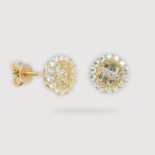  Moissanite Stud Gold Earrings - 10k Yellow Gold