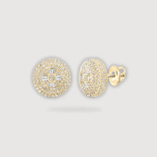  1CTW Baguette Diamond Circle Earrings - 10K Yellow Gold