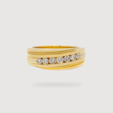  Multi-Stone Diamond Wedding Ring - 14k Yellow Gold