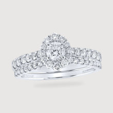  1.0CTW Round Diamond Halo Bridal Wedding Ring - 14k Gold