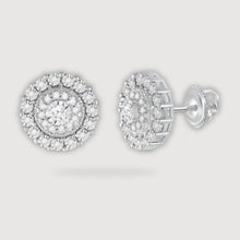  1/5CTW Round Diamond Fashion Cluster Earrings - 10k White Gold