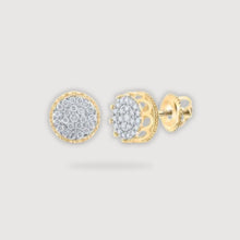  3/4CTW Round Diamond Cluster Stud Earrings - 10K Yellow Gold