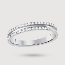  Men's Eternity Diamond Wedding Band in 14k White Gold. Featuring 2-Rows and 1/4ctw Natural Round Diamonds. | GOLDZENN 