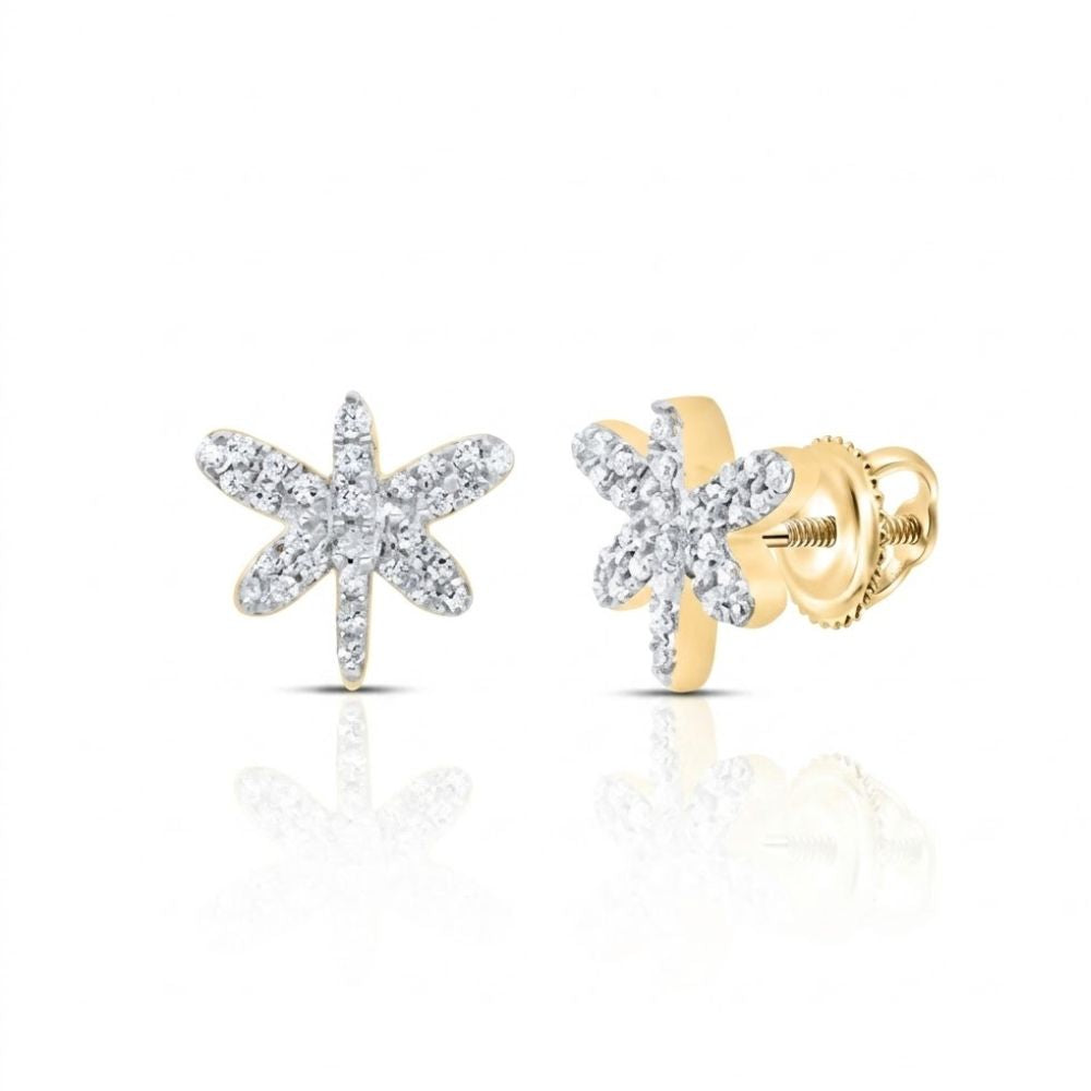Add sparkle to your collection with these 1/6CTW natural diamond earrings in 10K yellow gold, featuring elegant designs and shimmering diamonds—perfect for any occasion.