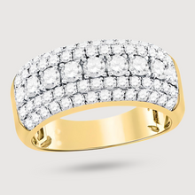  Five Row 2ctw Diamond Ring - 14k Yellow Gold