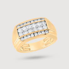  Four-Row 1-1/2ctw Diamond Ring - 14k Yellow Gold