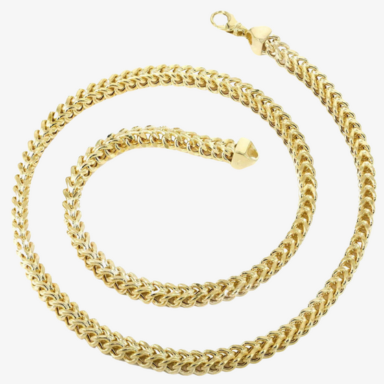 2mm-7mm Franco Chain - Hollow Yellow Gold