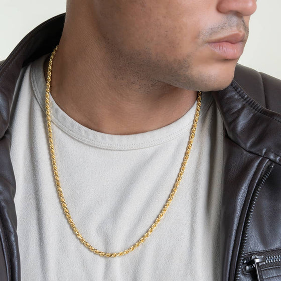 3.5 mm - Rope Chain - 14k Gold Bonded