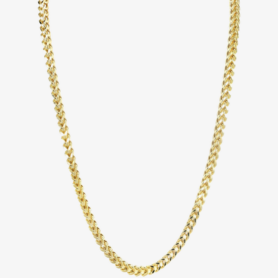 2mm-7mm Franco Chain - Hollow Yellow Gold