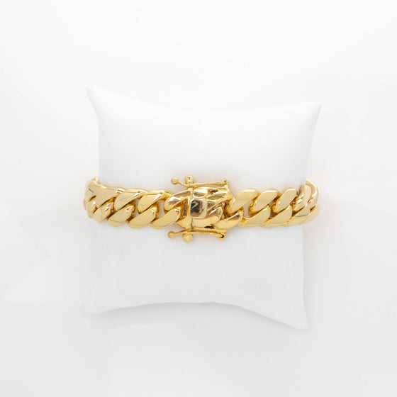 READY TO SHIP: 9mm - 15mm Solid Gold Cuban Link Bracelet