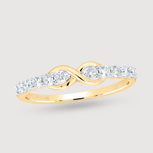  Infinity Ring 1/3CTW Natural Diamonds in 10k Real Yellow Gold. | GOLDZENN 