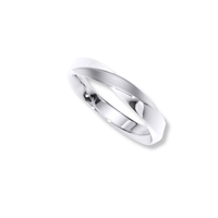 The Men's Wedding Band Braided White Gold features a silver twisted design with a smooth, polished finish, inspired by the classic men's braided wedding ring, shown against a plain white background.