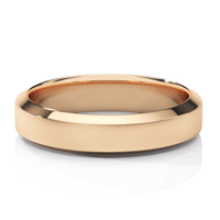 The Men's Wedding Band Classic White Gold - 4.5mm features a smooth matte outer finish with a polished inner edge in classic 14K white gold, shown on a white background—an enduring favorite among men’s wedding bands.