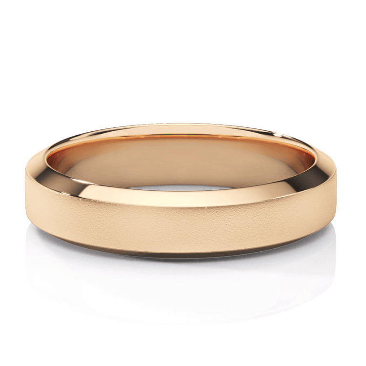 The Men's Wedding Band Classic White Gold - 4.5mm features a smooth matte outer finish with a polished inner edge in classic 14K white gold, shown on a white background—an enduring favorite among men’s wedding bands.