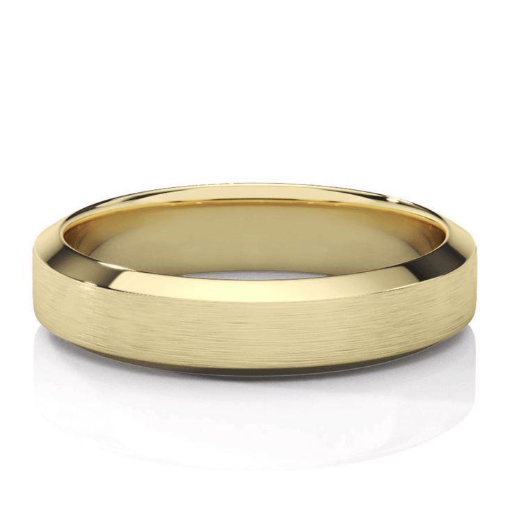 The Men's Wedding Band Classic White Gold - 4.5mm features a sleek, slightly brushed 14K white gold band, showcased on a white background.
