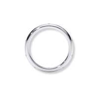 A Men's Wedding Band in white gold with a lab diamond is displayed from above on a white background, casting a faint shadow.