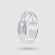  Milgrain 1/2ctw Diamond Wedding Band Ring - 10k White Gold