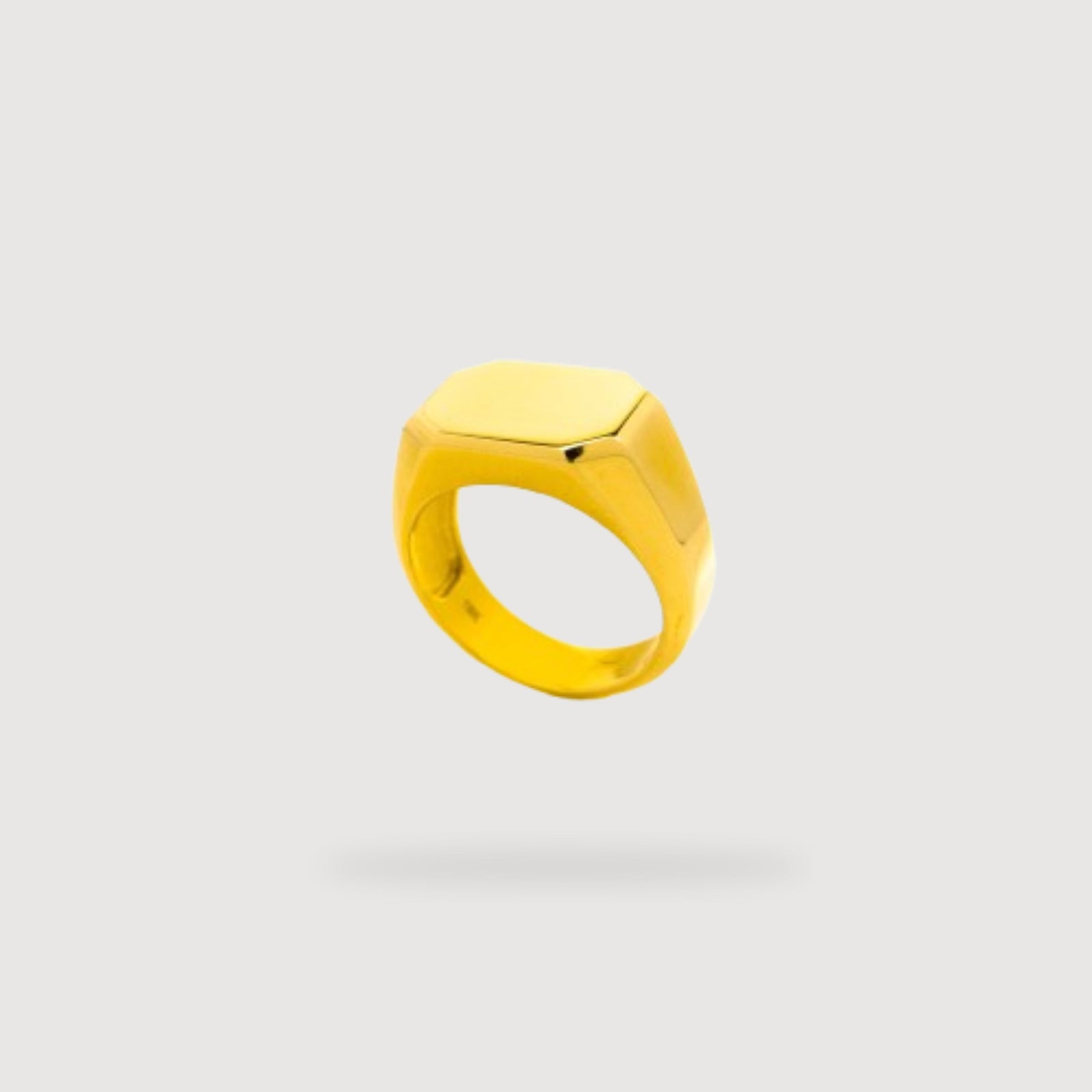 Octagon Signet Ring in Solid Gold – Bold Modern Design – GOLDZENN