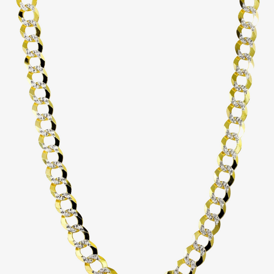 Shop Pave Curb Link Chain from 7mm - 13mm, expertly crafted in 1ok or 14k Solid Yellow Gold. - Goldzenn