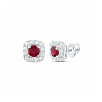 1/8CTW Natural Diamond Earrings 14k White Gold close-up detail - GOLDZENN
