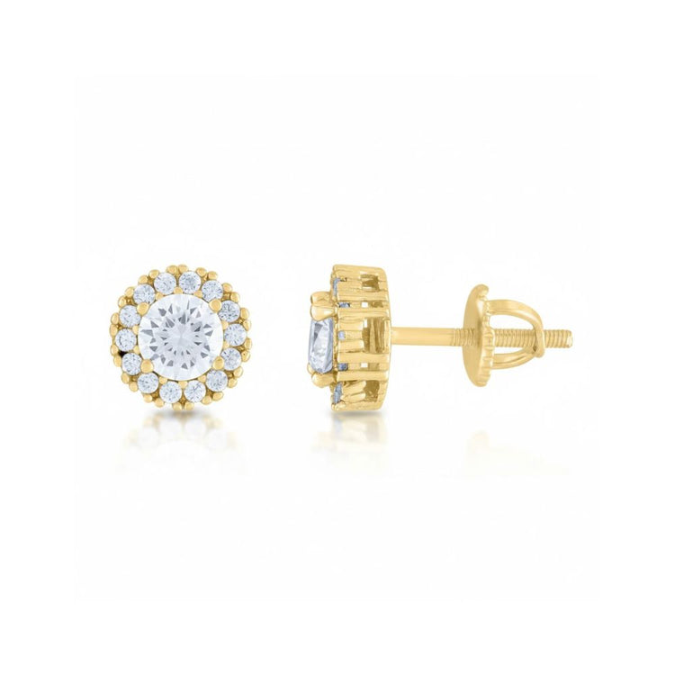 Sterling Silver Moissanite Stud Earrings 1.28ct close-up detail - GOLDZENN