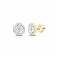 10k Yellow Gold Diamond Stud Earrings 1/5 CTW close-up detail - GOLDZENN