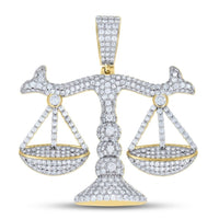 A striking pendant, the 925 Sterling Silver Men's Moissanite Justice Pendant features a detailed scales of justice design with shimmering moissanite stones—a sophisticated accessory for any occasion.