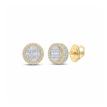  10K Yellow Gold Baguette Diamond Circle Earrings