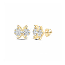  10k Gold Diamond Cluster Earrings 1/2 Cttw