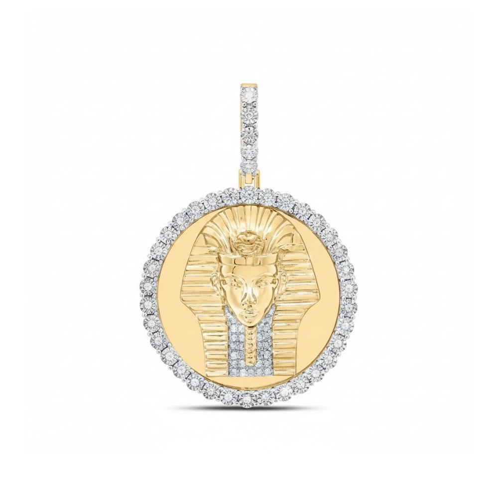 Egyptian Face Diamond Pendant 1/4 CTW Silver