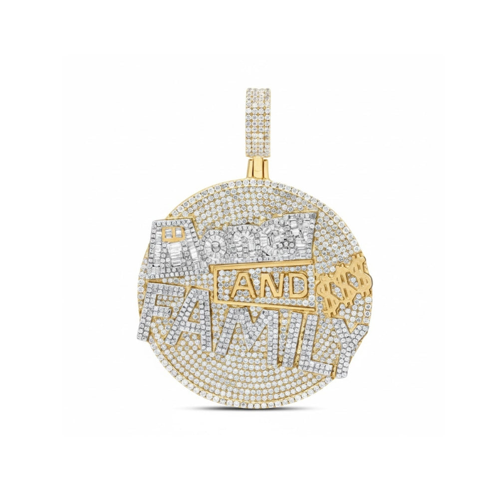 4 5/8CTW Diamond Money & Family Men’s Charm 10K Gold