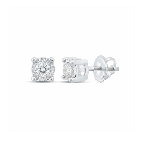 10k Yellow Gold Diamond Stud Earrings 1/5 Cttw