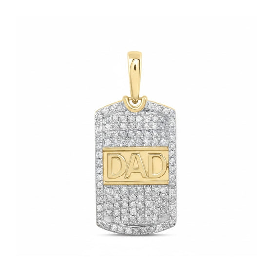 Colgante de oro amarillo de 10 quilates con diamantes de 1/3 CTW
