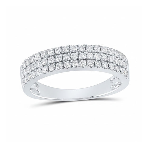 14k White Gold Men’s Diamond Band Ring 7/8 Cttw