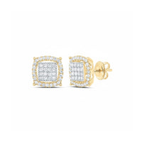 Men’s Diamond Earring 3/8 CT in 10k Yellow Gold close-up detail - GOLDZENN