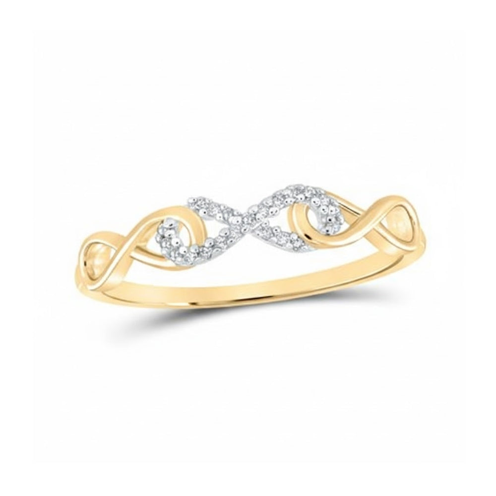 Anillo infinito de diamantes de oro de 10 k (1/20 quilates)