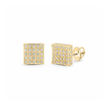  10k Gold Diamond Square Earrings 1/3 Cttw