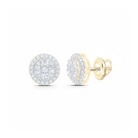 1/5CTW Natural Diamond Fashion Round Earring – 10k Gold close-up detail - GOLDZENN