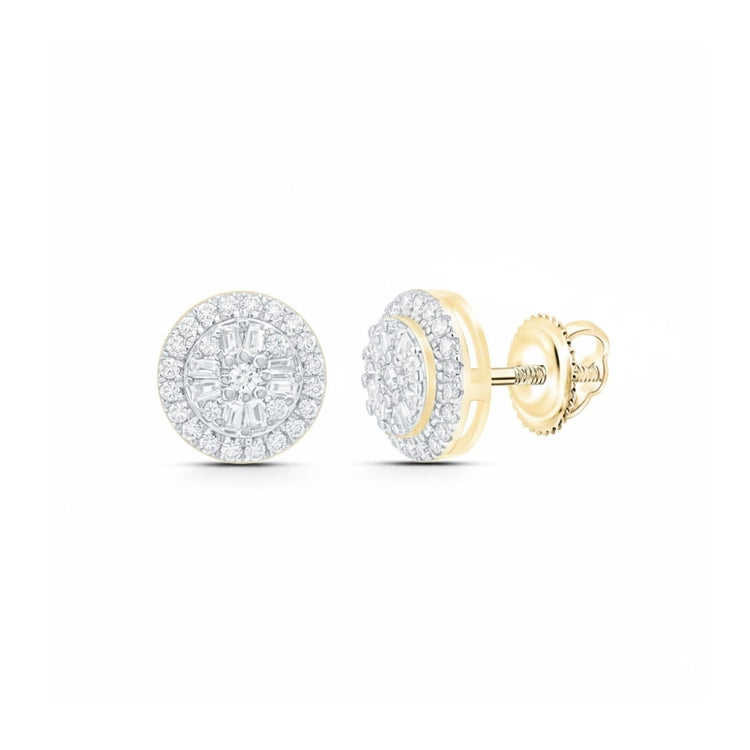 1/5CTW Natural Diamond Fashion Round Earring – 10k Gold close-up detail - GOLDZENN