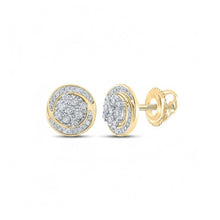  10k Gold Diamond Cluster Earrings 1/5 Cttw